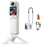 SJCAM C300 Vlog Pack(64G),Camara Vlog Batería de 7 Horas y Estabilización 6-Ejes,Pantalla Táctil Dual,Cámara Deportiva Impermeable,Regalo para Ella en San Valentín o Día de la Madre,Blanco