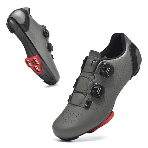 YIHOODA Rennradschuhe Herren Damen Fahrradschuhe Kompatibel mit Peloton Bike, SPD/SPD-SL & Look Keo/Delta Leichte Einstellbar Radsportschuhe für Spinning, Rennrad & Mountainbike