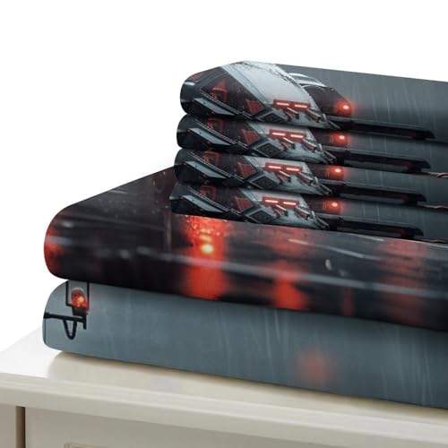 Housse de couette hélicoptère microfibre douce parure lit double 3 p - 6
