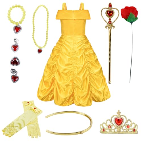 Vestido de Bella de Halloween para desfiles escolares y fiestas de disfraces infantiles