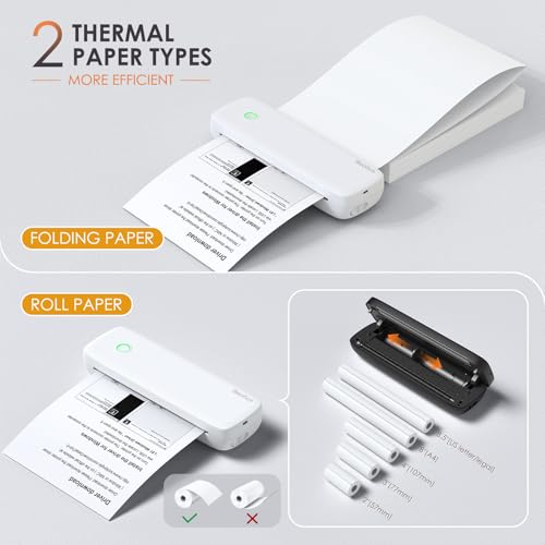 Miniatura 5 de Bisofice Impresora Térmica Portátil A4, Bluetooth Impresora Termica A4, Soporta Papel Térmico A4, Compatible Con Android Ios Wins Mac, Para Escuelas, Hogares Y Oficinas
