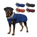 LUVMOJO Abrigo de invierno para perros XXXXL para razas gigantes, chaqueta de forro polar cálido resistente para perros extragrandes, ropa reflectante impermeable para mascotas con banda elástica en