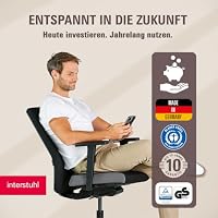 Interstuhl STYLE SOFT Ergonomischer Bürostuhl – Gepolsterter Schreibtischstuhl mit Automatik-Mechanik, Belastbar bis 150kg, Nachhaltiger Stoff, TÜV-geprüft, bis 10 Jahre Garantie, Made in Germany schwarz – Ansicht 8