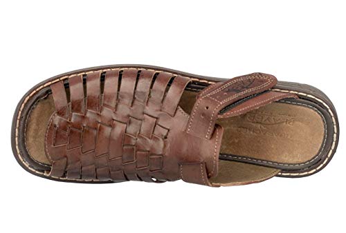 Cowboy Professional Mens Genuine Brown Chedron Authentic Mexican Huaraches Slides Fisherman Sandals3