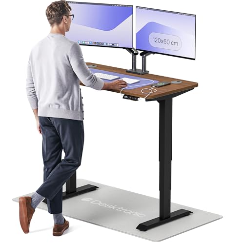 Desktronic HomePro Höhenverstellbarer Schreibtisch 120 × 60 cm – Elektrischer Schreibtisch Mit Zwei Elektrischen Motoren, Touchscreen-Steuerung und Integrierten USB-A- und USB-C-Ladeanschlüssen