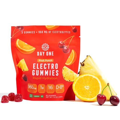 Day One Electrogummies Fruit Punch - Electrolyte Gummies for Runner
