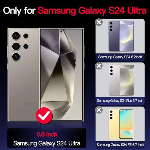 Hensione for Galaxy S24 Ultra Case,Compatible with MagSafe,Magnetic Glitter Case Built-in 9H Tempered Glass Screen Protector,Shockproof Protective Case for Samsung Galaxy S24 Ultra,All Purple by Hensione - Used condition - Image 2