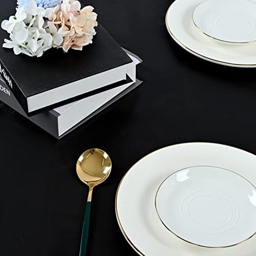 Teruntrue 8 Pack Black Premium Disposable Plastic Tablecloth Table Covers 54" x 108" Rectangle Tablecloths for Wedding Birthday BBQ Indoor or Outdoor Events & Parties