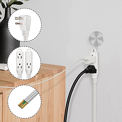 Dewenwils 3 Outlet Extension Cord With Flat Plug, 25 Ft 16/3 Awg Grounded Power Cable For Indoor Use, Spt-3 Cord, White, Etl Listed, 1 Pack #TOP4