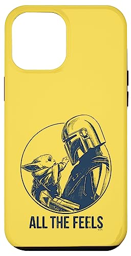 Coque iPhone 12 Pro Max Star Wars The Mandalorian antichoc jaune et étui protecteur rigide