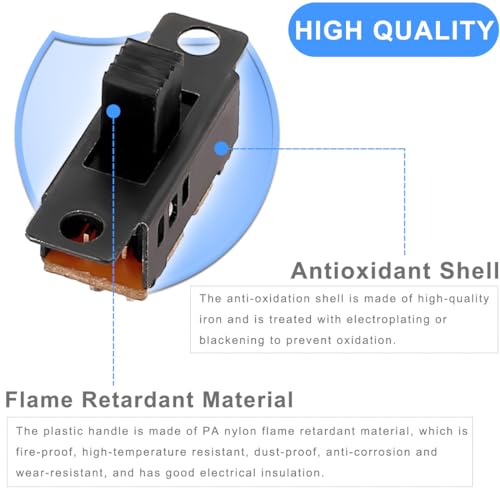 DAOKAI Mini Vertikale Schiebeschalter DPDT,6 mm Hoher Knopf Schalttafelmontage Schiebeschalter 6-pin 3 Positionen Mikro Miniatur Verriegelung Kippschalter SS23D32G6-100 Stück