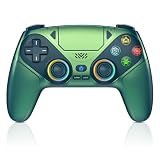 Gamrombo LED Wireless Controller for PS5, Compatible with PS5 Pro/Slim/PC, Dual Vibration, Macro/Turbo Function, 3.5mm Audio Jack, 6-Axis Motion Control Gamepad with Speaker - Chromatic Teal