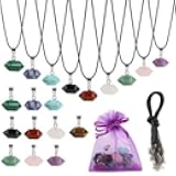 Zenkeeper Hexagonal Natural Crystal Pendant - Pointed Quartz Stone Drop/Heart Shape Healing Stone for DIY Necklace Jewelry Making