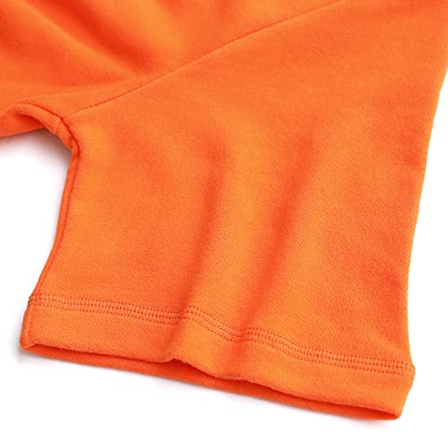 Dubinik®Short Sleeve Hoodie Lightweight Soft Cotton Moisture Wicking Kangaroo Pocket Short Sleeve Hoodie For Men Orange #TOP3