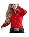 Cinch Apparel Womens Ladies Long Sleeve Button Down Shirt M Red