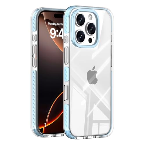 Velanera iPhone 15 Pro Max �p �P�[�X �N���A �w�ʓ��� ���΂݂ɂ��� �ω��� �����h�~ �ϏՌ� U�^�o���p�[���� �J���������Y�ی� �X�N���[���ی� PC+TPU ���킢�� �X�}�z�P�[�X�i�u���[�j