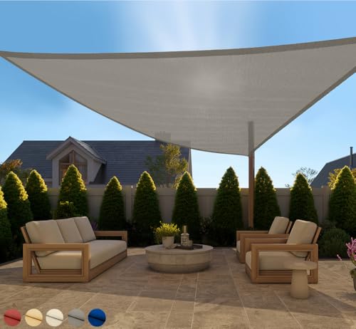 GORILLA GRIP Heavy Duty Sun Shade Sail for Outdoor Patio, 12x12x12 FT, Gray