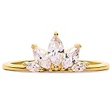 STORYJEWELLERY Marquise Ring, Stackable Rings for Women, Cocktail Rings for Women, Art Deco Statement Ring, Gifts for Her, Size 7