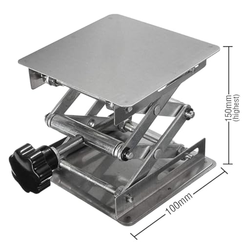 DOICAH Labor Hebebühne Hubtische Hebeplattform Edelstahl Lab Ständer Rack Scherenheber Lifter für Chemische Instrument (100mm * 100mm)