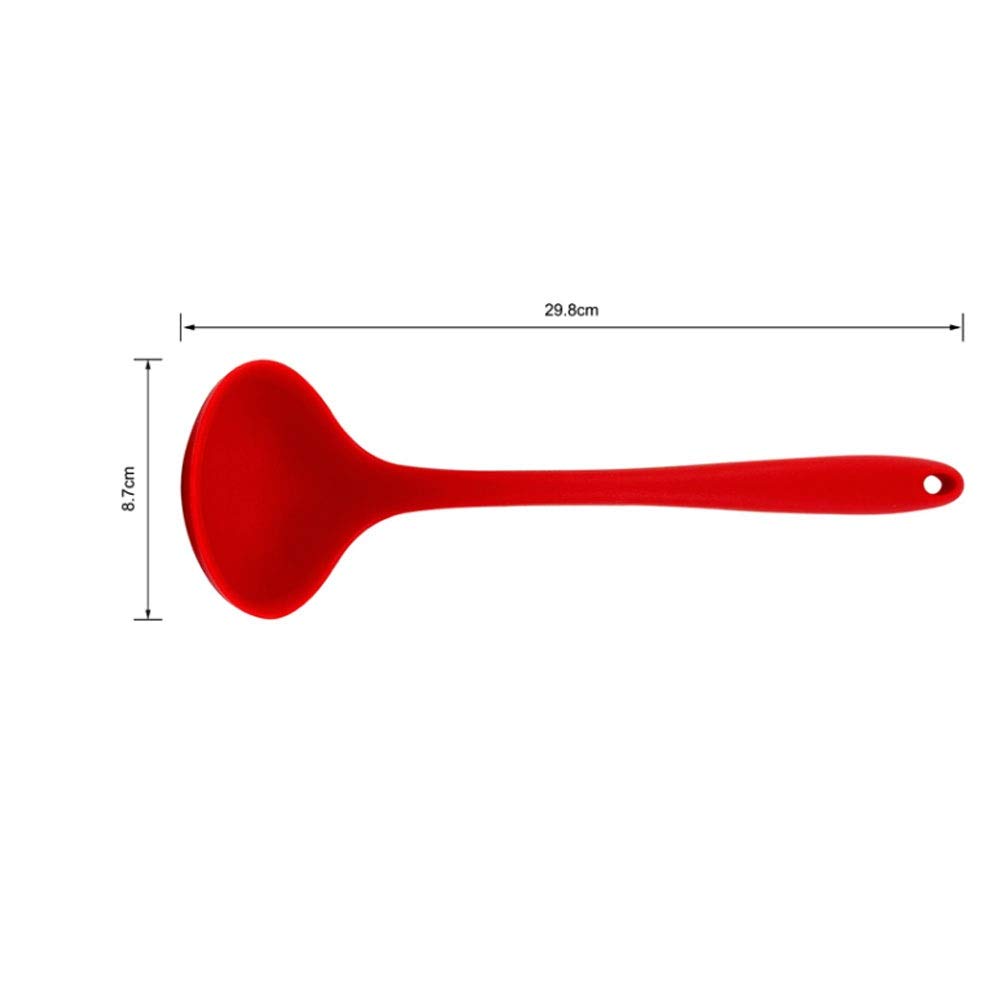 Utensilio de Cocina de Silicona, Herramientas de Cocina, Cuchara para Sopa, colador, Servidor de Pasta, batidor de Huevos, espátula, Comida roja
