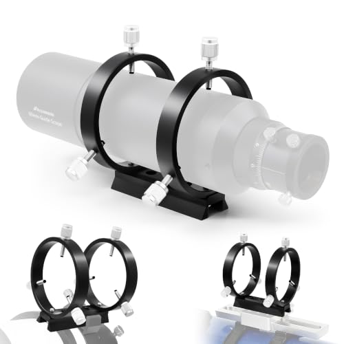 Astromania Adjustable Guide Scope Ring Set with Plate 80 mm Inside Diameter