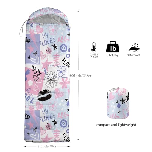 Bolsa de dormir para niños con estampado 3D de baloncesto, ligera, cálida y portátil, resistente al frío y al agua para camping y senderismo interior y exterior miniatura 3