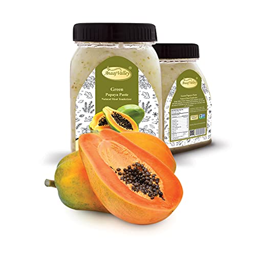 ANAAJ VALLEY Papaya Paste - 350g Green Papaya Meat Tenderizer Paste - Natural Food Papaya Puree Cooking Paste - Papaya Fresh Fruit Powder For Flavorful and Tender Meat Marinade – Fresh & Delicious
