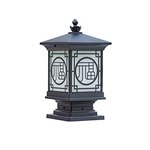 Lanterne pilier E27 extérieure étanche en aluminium vintage de 44CM