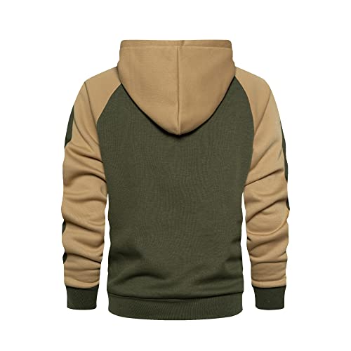 Image of MANTORS Mens Fleece Jackets Contrast Hoodies Lightweight Sweatshirt Color Block Jacket Coats