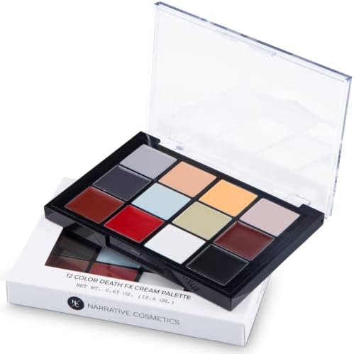 Narrative Cosmetics 12-Color Death FX Cream Palette — Zombie, Undead & Decay SFX Makeup, Waterproof Quick-Drying Cream Colors for Halloween, Cosplay, Film, Theatre & Stage
