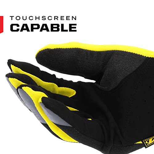Image of Mechanix Wear FastFit Work Gloves - Anti-Slip & Abrasion Resistant Heavy Duty Gloves - Touchscreen Compatible - Vibration Damping - Multipurpose Use - Large - Yellow