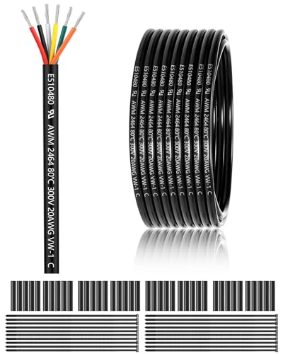 20 Gauge 6-Conductor Electrical Wire 100FT, UL 2464