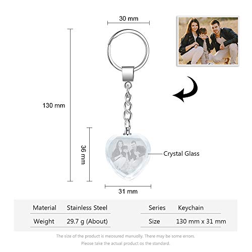 Personalized photo keychain with Artificial Crystal Customized Photo Keyring for Anniversary Birthday Valentine's Day Gift2