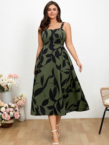 Image of RWJ Women's Plus Size Dresses with Pockets V-Neck Sleeveless Maxi Dress for Wedding Guest Dress Formal Cocktail