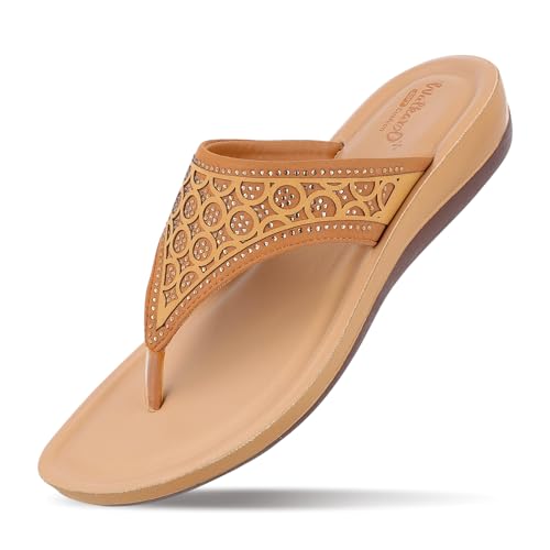 Image of WALKAROO Women's Fashion Sandal with Cushion Sole, Toe Post and Broad Straps - WE2023