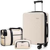 Eeeza Expandable Carry on Luggage Sets,Suitcases with Detachable Wheels Hardshell 22x14x9 Airline Approved,Lightweight Luggage Set with TSA Lock,Carry on Suitcase