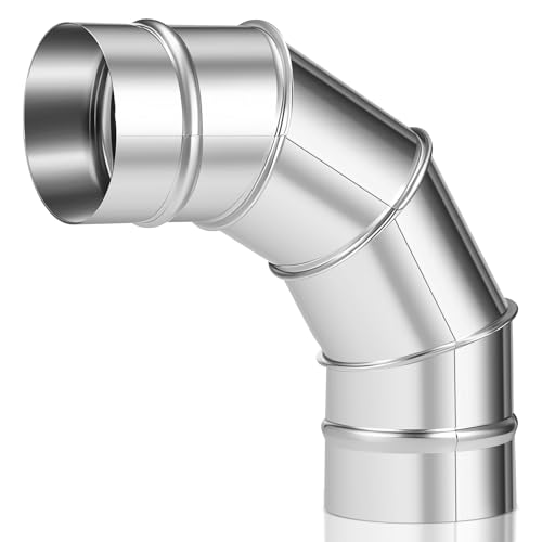 MorningRo 3 Inch Pellet Stove Pipe 90 Degree Stainless Steel Vent Stove Pipe Elbow for Indoor Outdoor Vent Exhaust(90 Degree)