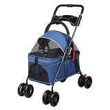 ✩ ♻️[SÓLIDO] ―♥ {HUOLE}: Con su estructura de acero y tela Oxford 600D, este cochecito para perros puede transportar animales de hasta 35 kg. Sus generosas dimensiones proporcionan un espacio cómodo para que tu compañero descanse con total tranquilidad.