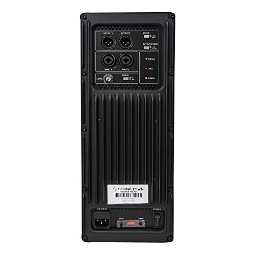 Image of Sound Town Oberon Series 15 inch 1400W Powered PA /DJ Subwoofer with Class-D Amplifier, LPF and Selectable DSP Output Modes, 4 inch Voice Coil, 100 oz Magnet, Birch Plywood, Black (OBERON-15SPW)