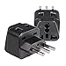 OREI 2 in 1 USA to Italy Adapter Plug (Type L) - 2 Pack, Black