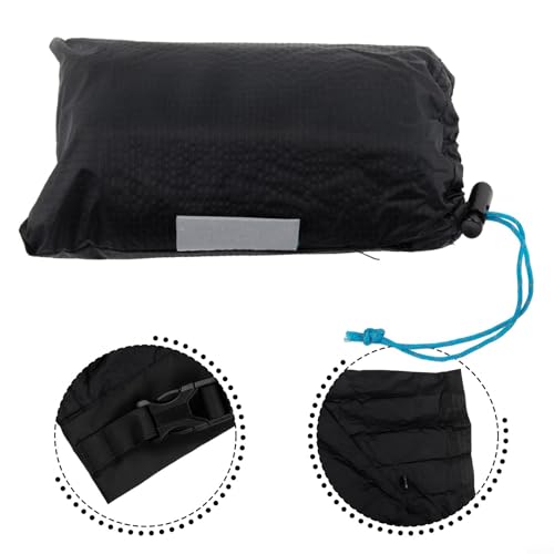 Lightweight Rain Skirt with Adjustable Waist, Lightweight Kilt, Raincoat Rainwear Liner, Packable Windbreak Kilt Skirt for Cycling Outdoor Riding Camping Hiking(Black)