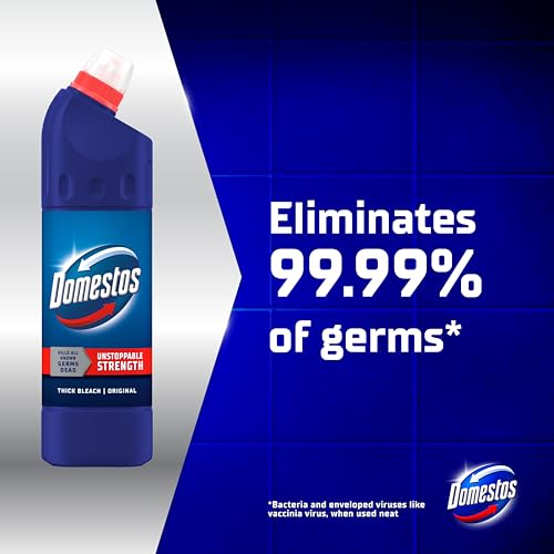 Domestos Original Thick Bleach disinfectant that eliminates 99.99% of bacteria and viruses* unstoppable strength 9x 750 ml - Image 4