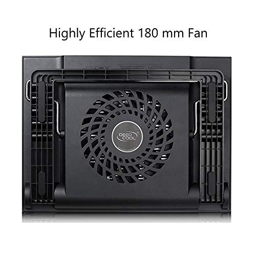 N9 Laptop Cooler, Aluminum Panel, 180Mm Fan With Adjustable Speed, 6 Adjustable Angles, 4 Usb Ports, 2 Anti-Slip Baffles With Adjustable Distance, Support Up To 17" #TOP1