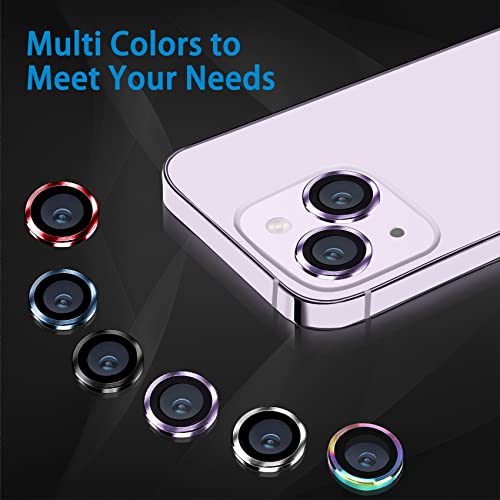 Hsefo For Iphone 14 And Iphone 14 Plus Camera Lens Protector, Anti-Scratch Lens Cover 9H Tempered Glass Metal Camera Screen Protector Shockproof Camera Ring For Iphone 14 And 14 Plus With 2 Lens - 2 Pcs Blue #TOP7