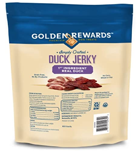 Golden Rewards Duck Jerky Premium Simply Crafted Only Three Ingredients, Dog Treats, 16 Oz #TOP1