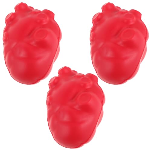 Mipcase 3pcs Hand Gripper Strengthener for Seniors Red PU Polyurethane Hand Muscle Builder and Rehabilitation to Grip Strength and Minimise Palm