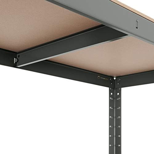 Storage Affairs Heavy Duty Garage Shelving: 3X 180 x 90 x 40 (cm) 175kg Per Tier (875kg Total) | Grey Rust Resistant Steel Frame| Boltless Assembly & Adjustable Shelf Height | For Shed, Home & Office