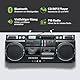 MUSE Bluetooth Retro Boombox mit Radio, CD, Kassettenrekorder, 80W Ausgangsleistung, USB, Aux, Micro SD-Kartenslot