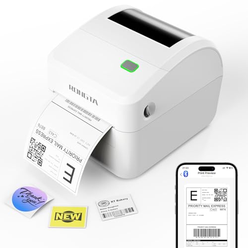 Rongta Bluetooth Thermal Shipping Label Printer, Wireless 4x6 Label Sticker