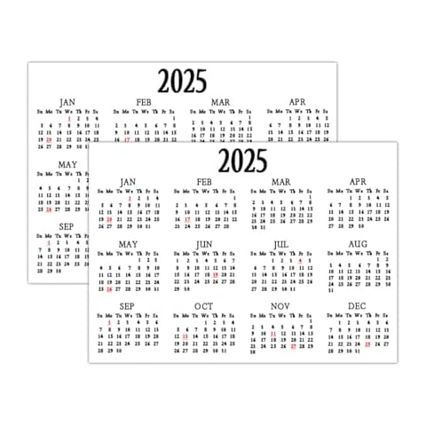 2025 Calendar Stickers Labels 5 * 7 Inch 2025 Mini Planner Calendar Stickers Removable Monthly Planner Schedule Decals Strips for Notebooks & Journals(4 Pack) Cover